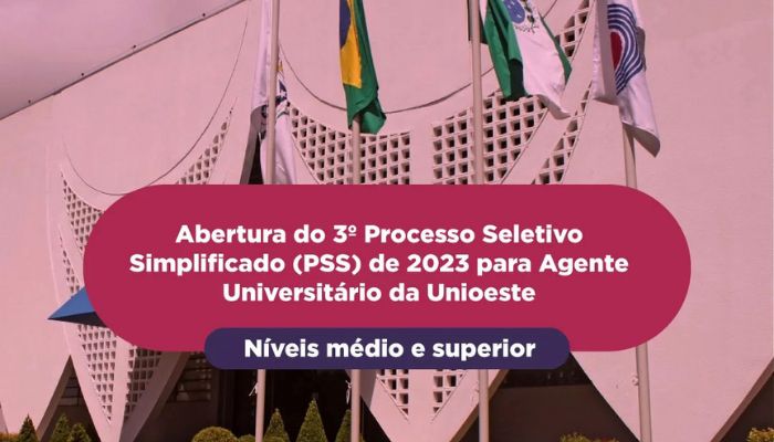  Unioeste abre seleção para 52 vagas de reserva de níveis superior e médio